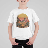 Retro Arizona Roadrunner Desert Sunset T Shirt For Kid Southwest Bird Wildlife Nature Lover
