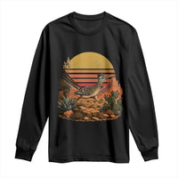 Retro Arizona Roadrunner Desert Sunset Long Sleeve Shirt Southwest Bird Wildlife Nature Lover