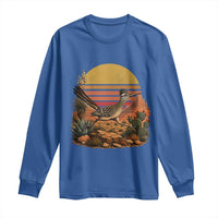 Retro Arizona Roadrunner Desert Sunset Long Sleeve Shirt Southwest Bird Wildlife Nature Lover