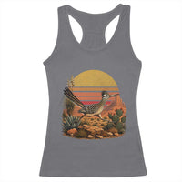 Retro Arizona Roadrunner Desert Sunset Racerback Tank Top Southwest Bird Wildlife Nature Lover