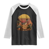 Retro Arizona Roadrunner Desert Sunset Raglan Shirt Southwest Bird Wildlife Nature Lover