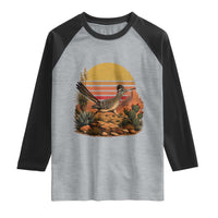 Retro Arizona Roadrunner Desert Sunset Raglan Shirt Southwest Bird Wildlife Nature Lover