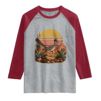 Retro Arizona Roadrunner Desert Sunset Raglan Shirt Southwest Bird Wildlife Nature Lover