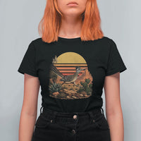 Retro Arizona Roadrunner Desert Sunset T Shirt For Women Southwest Bird Wildlife Nature Lover