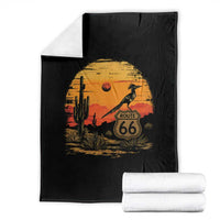 Route Highway 66 Roadrunner Desert Sunset Arizona Throw Blanket Cactus Landscape Texas Nevada Southwest Bird Lover
