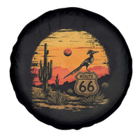 Route Highway 66 Roadrunner Desert Sunset Arizona Spare Tire Cover Cactus Landscape Texas Nevada Southwest Bird Lover