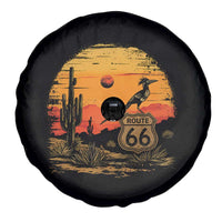 Route Highway 66 Roadrunner Desert Sunset Arizona Spare Tire Cover Cactus Landscape Texas Nevada Southwest Bird Lover