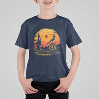 Route Highway 66 Roadrunner Desert Sunset Arizona T Shirt For Kid Cactus Landscape Texas Nevada Southwest Bird Lover