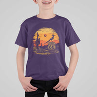 Route Highway 66 Roadrunner Desert Sunset Arizona T Shirt For Kid Cactus Landscape Texas Nevada Southwest Bird Lover