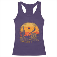 Route Highway 66 Roadrunner Desert Sunset Arizona Racerback Tank Top Cactus Landscape Texas Nevada Southwest Bird Lover