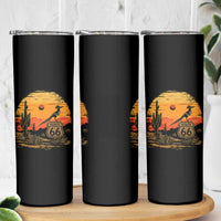 Route Highway 66 Roadrunner Desert Sunset Arizona Skinny Tumbler Cactus Landscape Texas Nevada Southwest Bird Lover