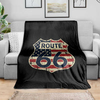 Route US 66 American Flag Americana Road Trip Throw Blanket