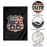 Route US 66 American Flag Americana Road Trip Garden Flag