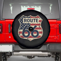 Route US 66 American Flag Americana Road Trip Spare Tire Cover