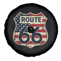 Route US 66 American Flag Americana Road Trip Spare Tire Cover