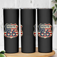 Route US 66 American Flag Americana Road Trip Skinny Tumbler