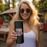 Route US 66 American Flag Americana Road Trip Skinny Tumbler