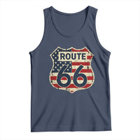 Route US 66 American Flag Americana Road Trip Tank Top