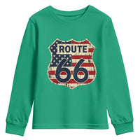 Route US 66 American Flag Americana Road Trip Youth Sweatshirt