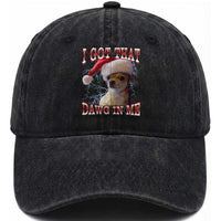 Funny Chihuahua Christmas Meme Washed Cotton Baseball Cap I Got That Dawg In Me