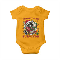 Funny Racoon Christmas Meme Baby Onesie Tummy Ache Survivor - Wonder Print Shop