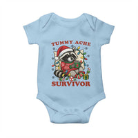 Funny Racoon Christmas Meme Baby Onesie Tummy Ache Survivor - Wonder Print Shop