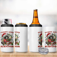 Funny Racoon Christmas Meme 4 in 1 Can Cooler Tumbler Tummy Ache Survivor - Wonder Print Shop