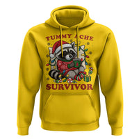 Funny Racoon Christmas Meme Hoodie Tummy Ache Survivor - Wonder Print Shop