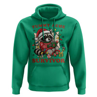 Funny Racoon Christmas Meme Hoodie Tummy Ache Survivor - Wonder Print Shop