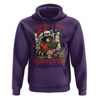 Funny Racoon Christmas Meme Hoodie Tummy Ache Survivor - Wonder Print Shop