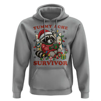 Funny Racoon Christmas Meme Hoodie Tummy Ache Survivor - Wonder Print Shop