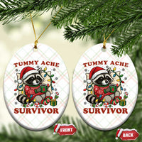 Funny Racoon Xmas Meme Ceramic Ornament Tummy Ache Survivor - Wonder Print Shop