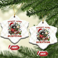 Funny Racoon Xmas Meme Ceramic Ornament Tummy Ache Survivor - Wonder Print Shop