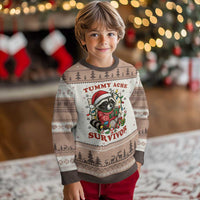 Funny Racoon Xmas Meme Ugly Christmas Sweater Tummy Ache Survivor - Wonder Print Shop