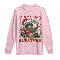 Funny Racoon Christmas Meme Long Sleeve Shirt Tummy Ache Survivor - Wonder Print Shop