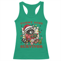 Funny Racoon Christmas Meme Racerback Tank Top Tummy Ache Survivor - Wonder Print Shop