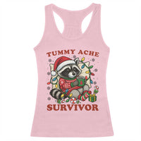 Funny Racoon Christmas Meme Racerback Tank Top Tummy Ache Survivor - Wonder Print Shop