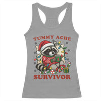 Funny Racoon Christmas Meme Racerback Tank Top Tummy Ache Survivor - Wonder Print Shop