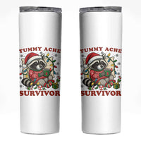 Funny Racoon Christmas Meme Skinny Tumbler Tummy Ache Survivor - Wonder Print Shop