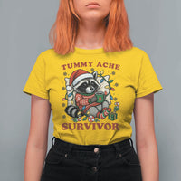 Funny Racoon Christmas Meme T Shirt For Women Tummy Ache Survivor - Wonder Print Shop