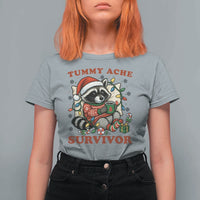 Funny Racoon Christmas Meme T Shirt For Women Tummy Ache Survivor - Wonder Print Shop