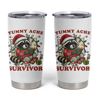 Funny Racoon Christmas Meme Tumbler Cup Tummy Ache Survivor - Wonder Print Shop