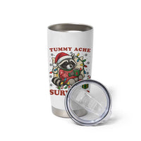Funny Racoon Christmas Meme Tumbler Cup Tummy Ache Survivor - Wonder Print Shop