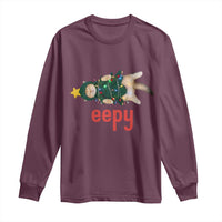Cat Christmas Meme Long Sleeve Shirt Eepy Kitten Silly Sleepy - Wonder Print Shop