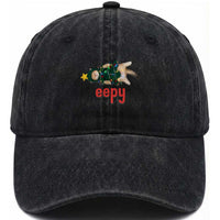 Cat Christmas Meme Washed Cotton Baseball Cap Eepy Kitten Silly Sleepy