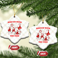 Funny Santa Xmas Ceramic Ornament Rizz Em With The Tism - Wonder Print Shop