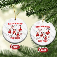 Funny Santa Xmas Ceramic Ornament Rizz Em With The Tism - Wonder Print Shop