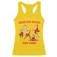 Funny Santa Christmas Racerback Tank Top Rizz Em With The Tism - Wonder Print Shop