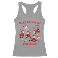 Funny Santa Christmas Racerback Tank Top Rizz Em With The Tism - Wonder Print Shop