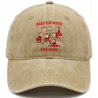 Funny Santa Christmas Washed Cotton Baseball Cap Rizz Em With The Tism